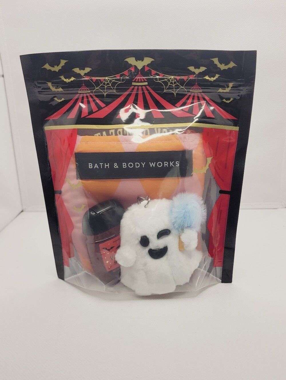 Bath & Body Works BBW Trick or Treat 3 Pc Gift Set Ghost Sanitizer Tote New OOS